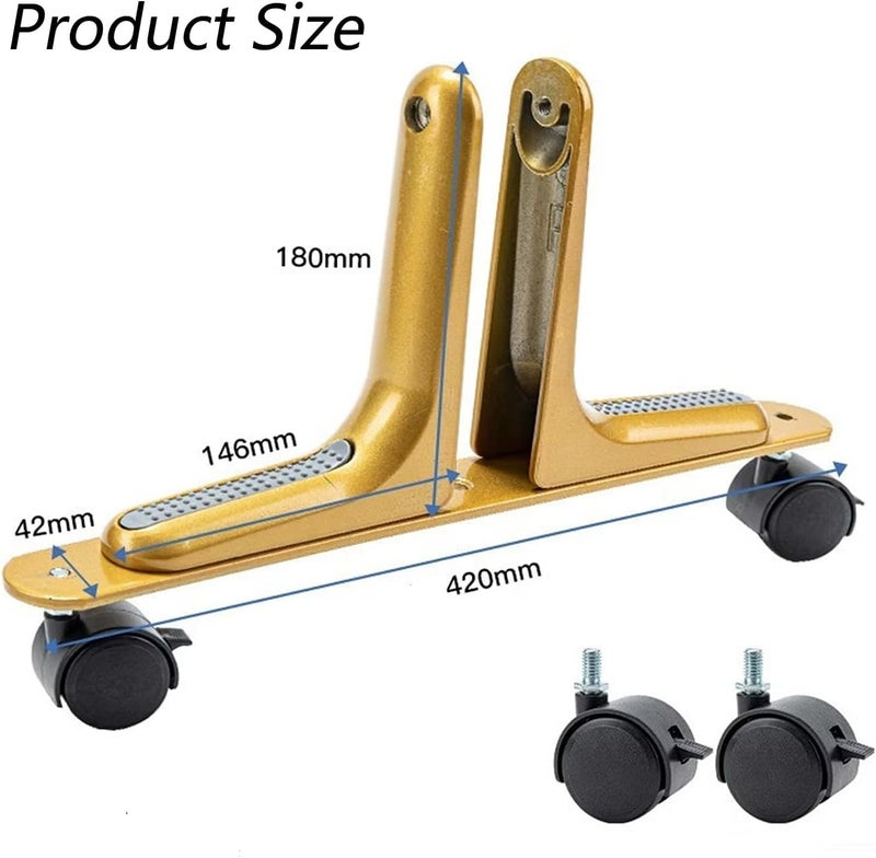 EBAKIN 2 Packs Room Divider Screen Holder Movable Wheel Thickened Privacy Room Divider Partition for Hotel Home Office Bedrooms (Gold) - Image 2